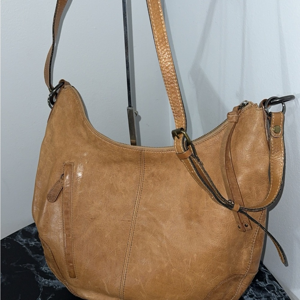 Frye Melissa Scooped Hobo Leather Large Bag Beige AUTHENTIC -LIKE NEW - Picture 8 of 12